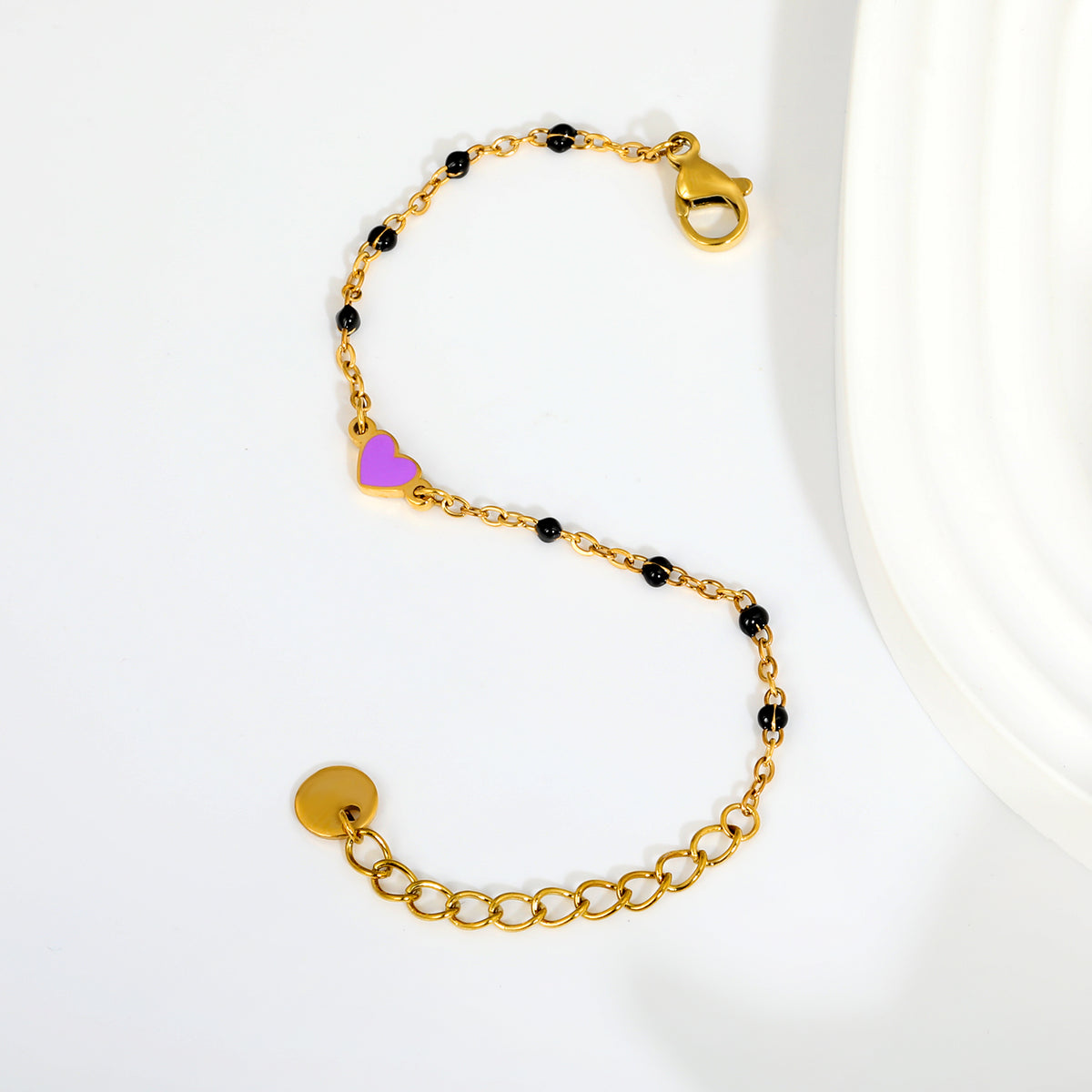 Lavender Heart Nazariya 18K Gold Plated Children's Bracelet