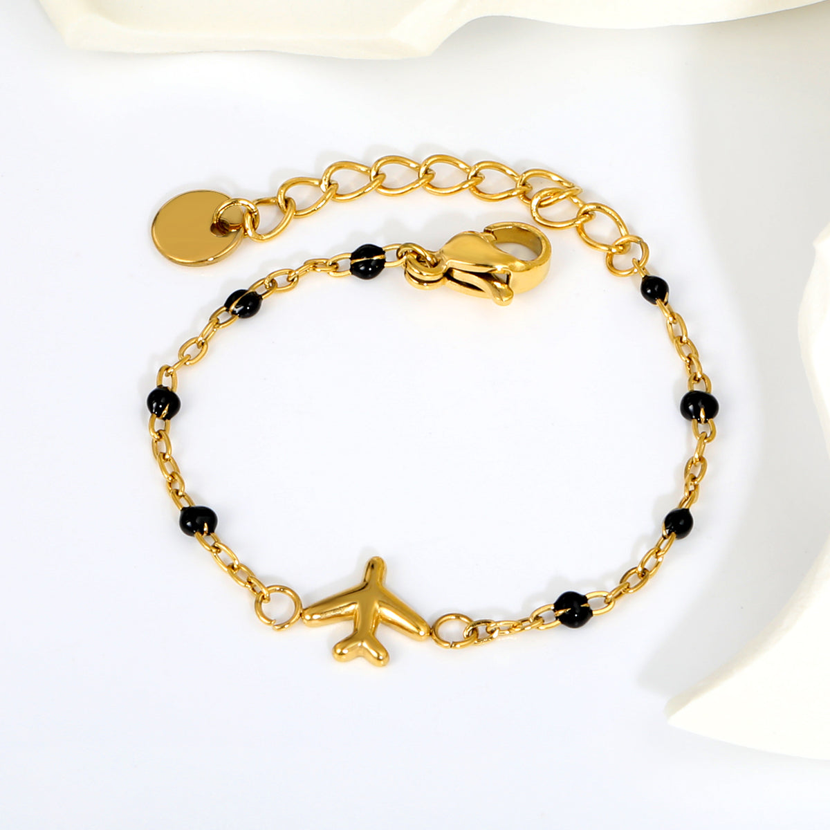 Gold Airplane Nazariya 18K Gold Plated Children's Bracelet
