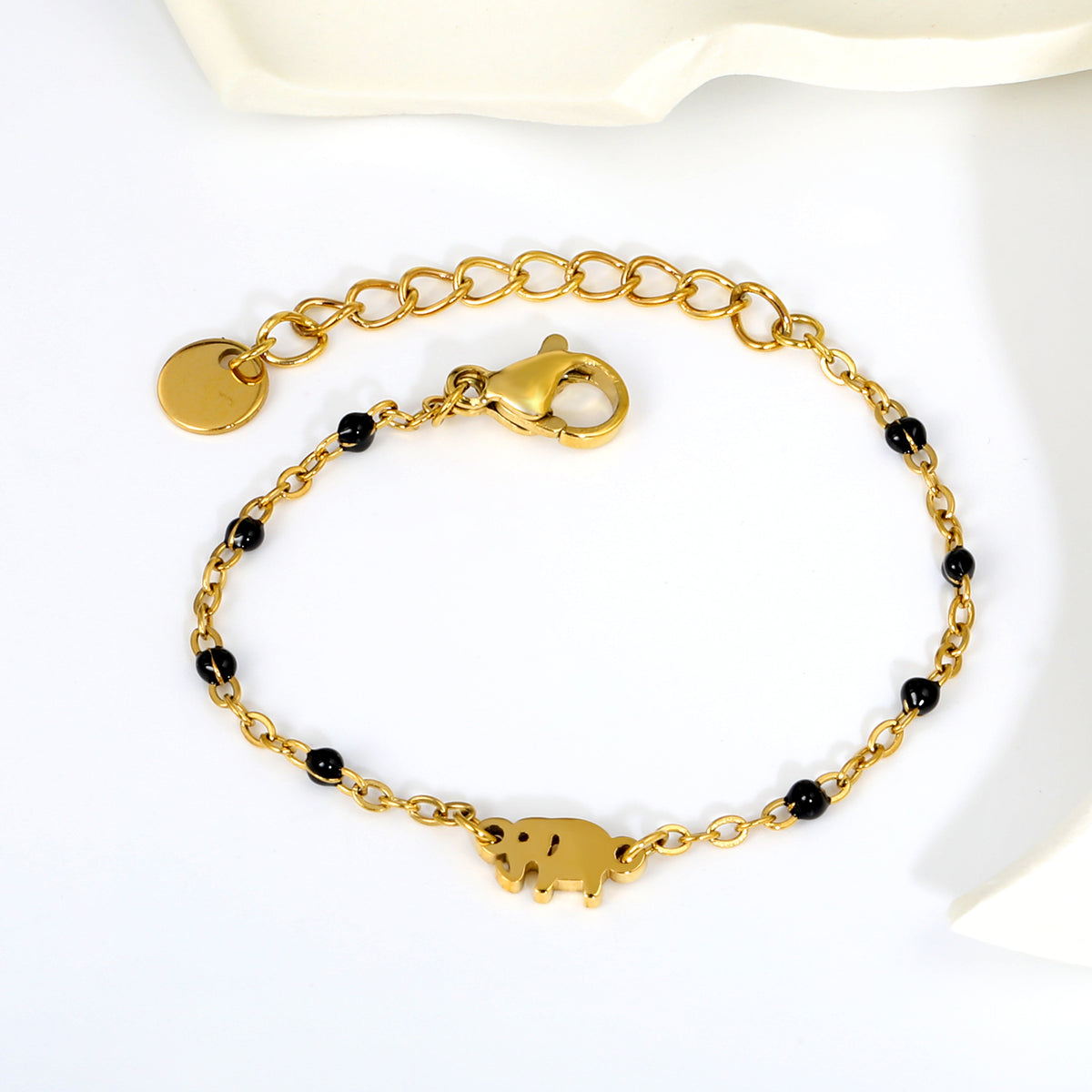 Gold Elephant Nazariya 18K Gold Plated Children's Bracelet