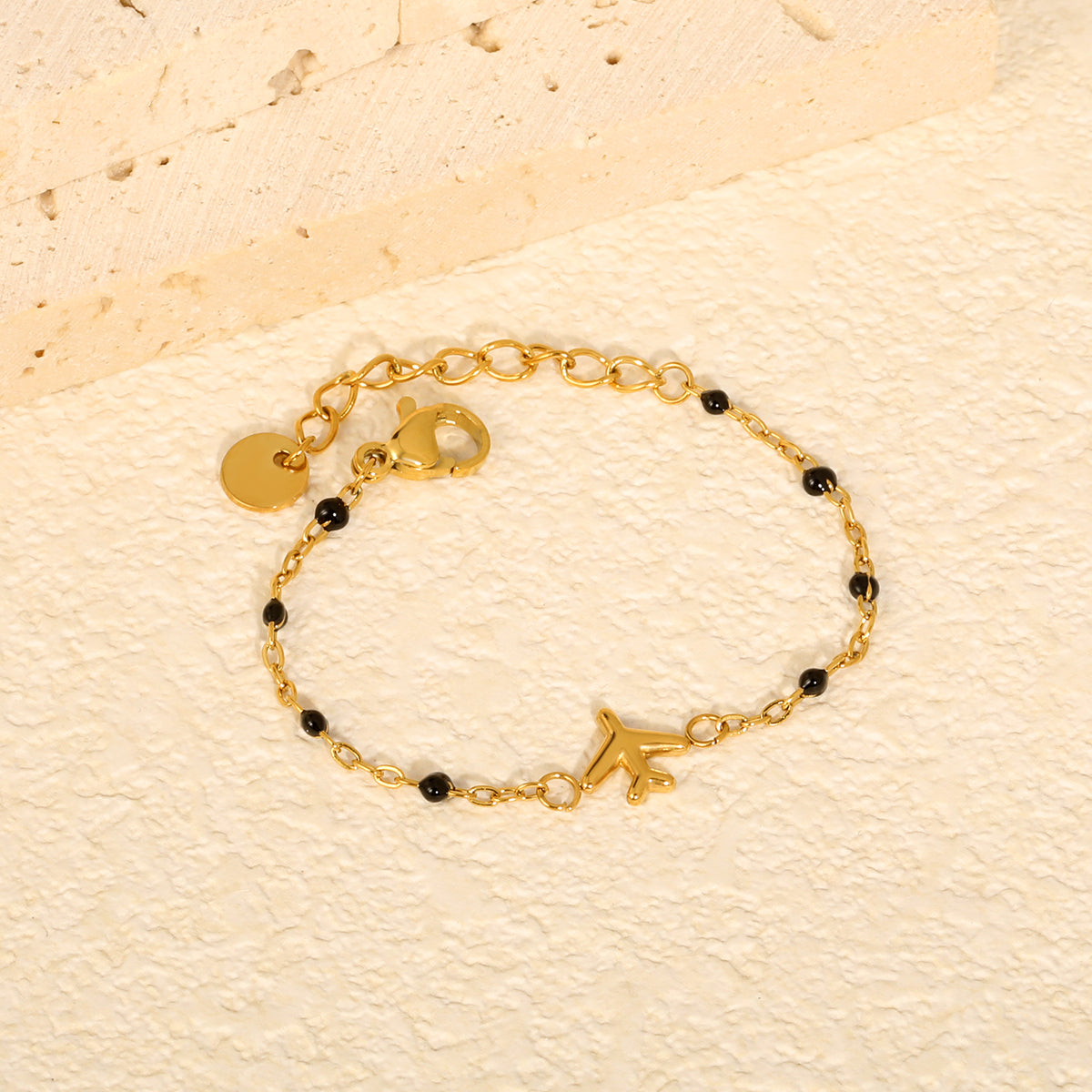 Gold Airplane Nazariya 18K Gold Plated Children's Bracelet