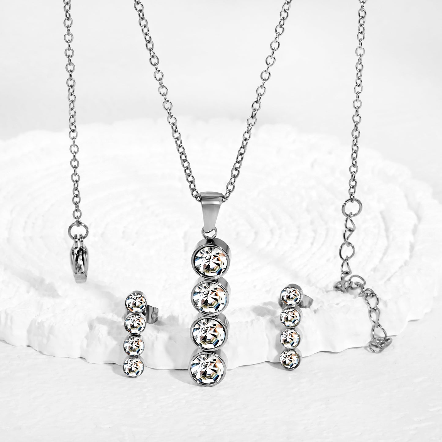 Crystal Stack Drop Jewellery Set (3 Pcs)