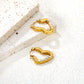 Heart Hoop Pearl 18K Gold-Plated Earrings