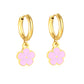 Pink Blossom Hoops gold earrings – main product shot on white by Twisty Locks