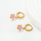Pink Blossom Hoops gold earrings side angle – poke free kids jewellery by Twisty Locks