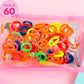 60 Soft Neon Hair Ties (With Pouch)