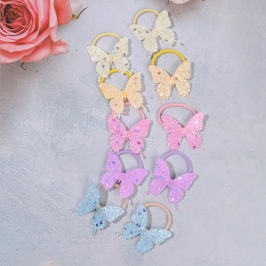 Sparkle Butterfly Hair Ties Set of 10