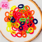 60 Soft Neon Hair Ties (With Pouch)