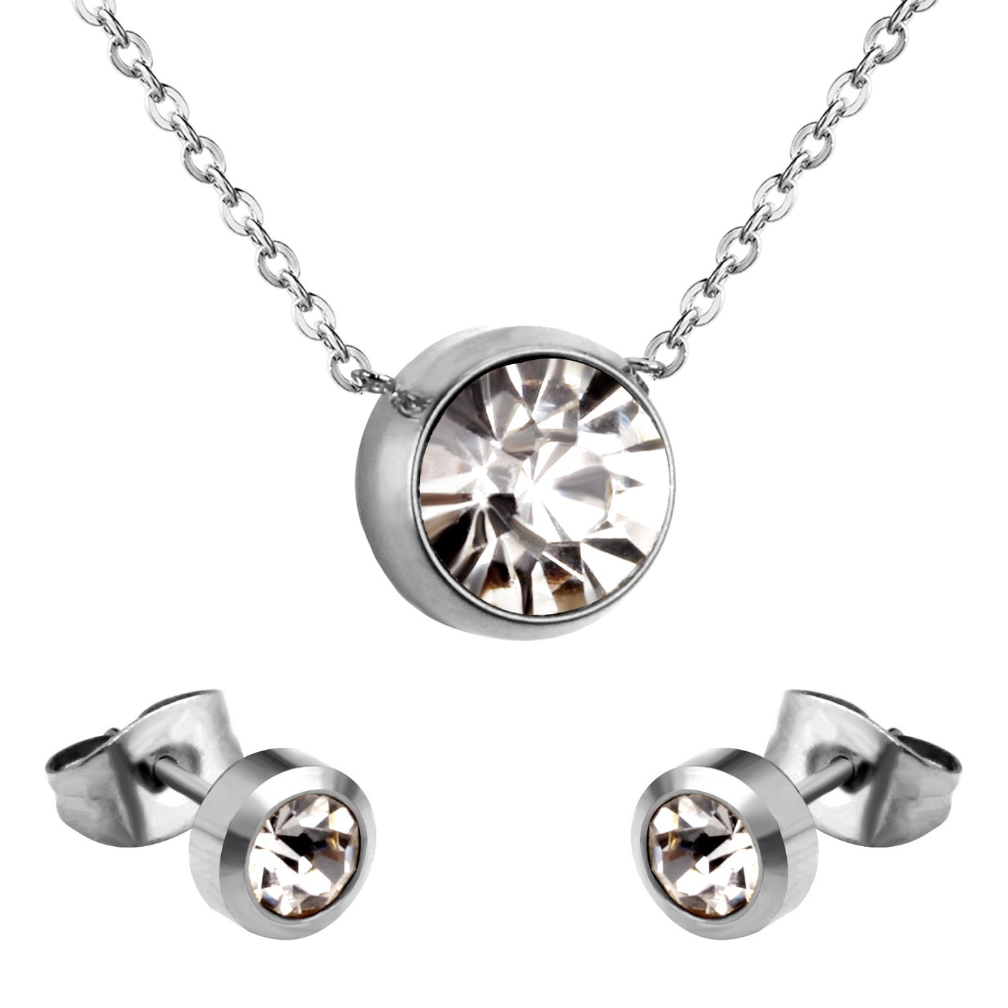 Floating Solitaire CZ Jewellery Set (3 Pcs)