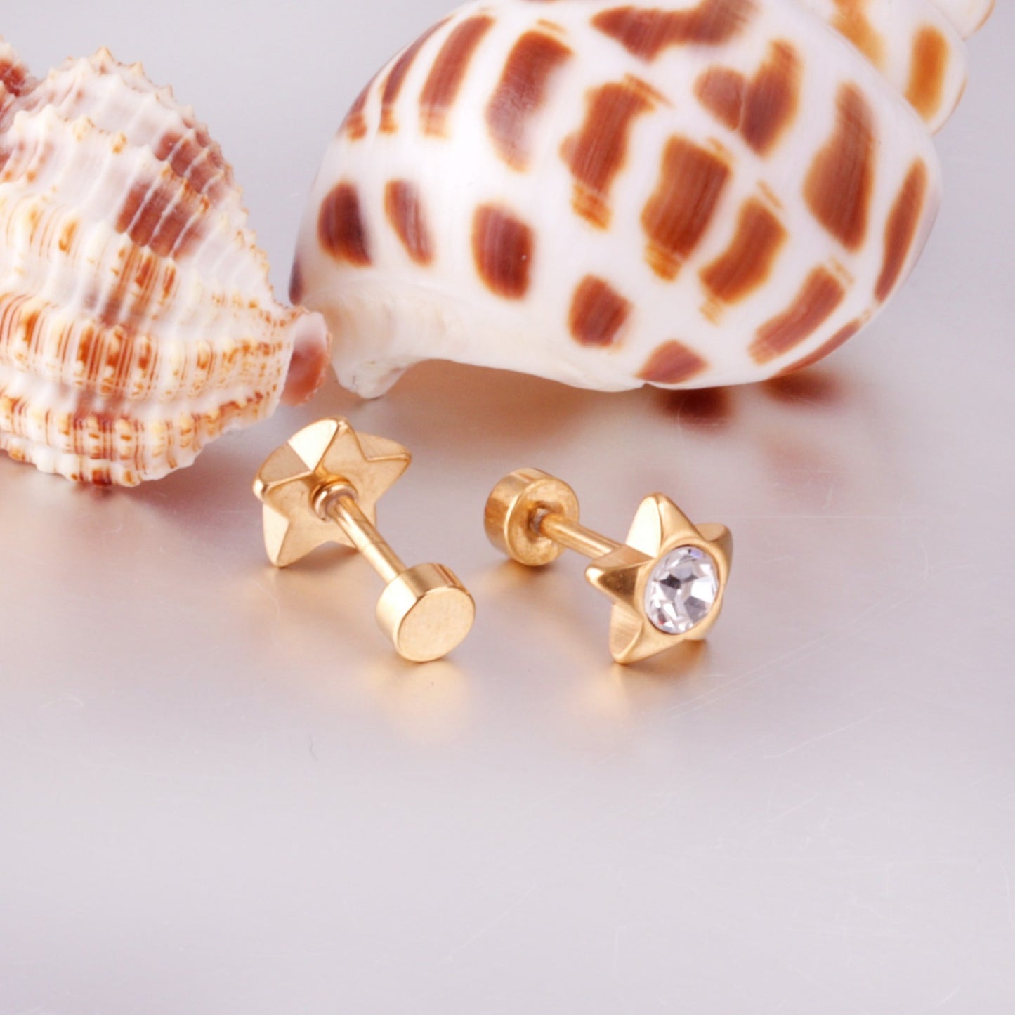 Sparkle Star 18K Gold Plated Children's Earrings