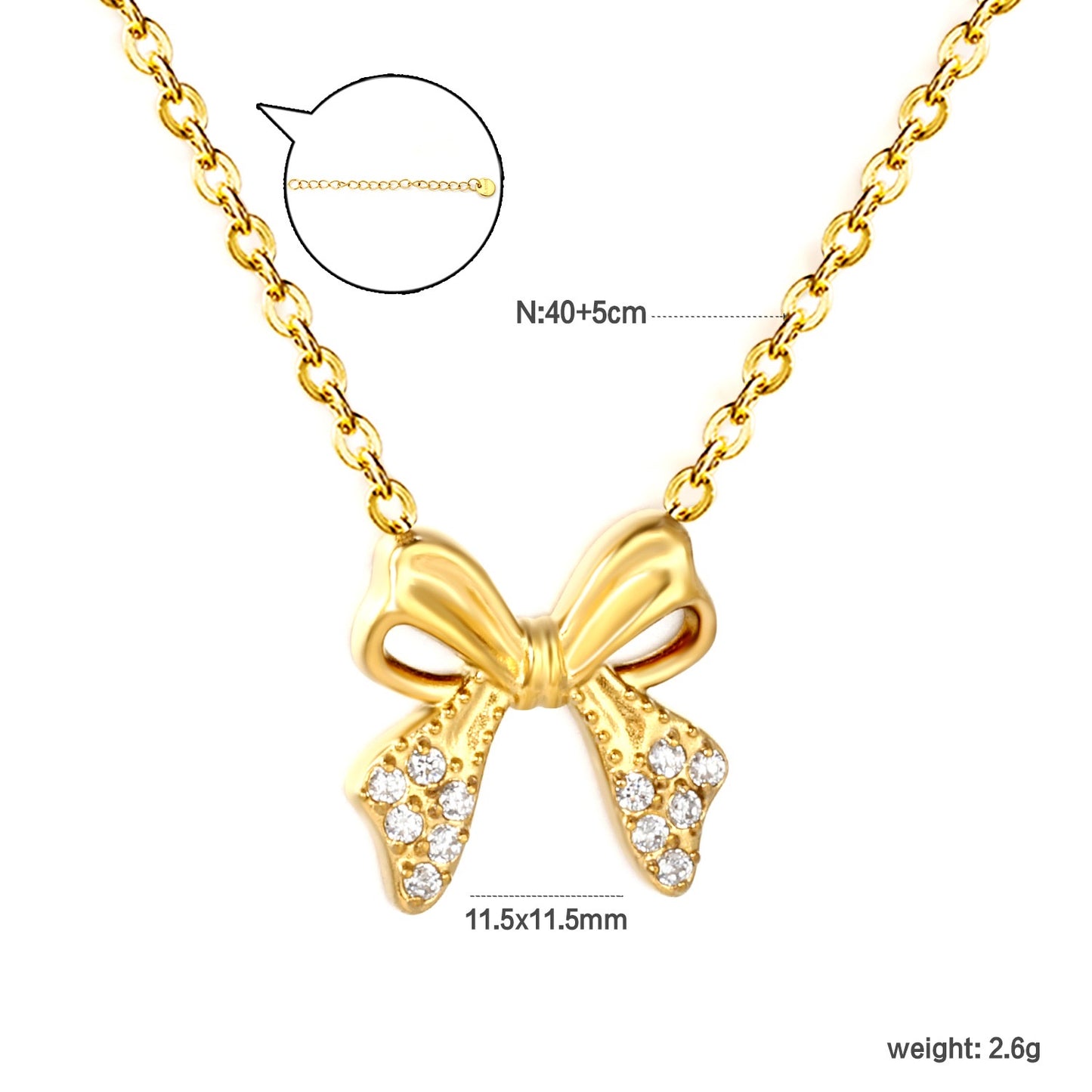 Pavé Bow CZ 18K Gold-Plated Necklace