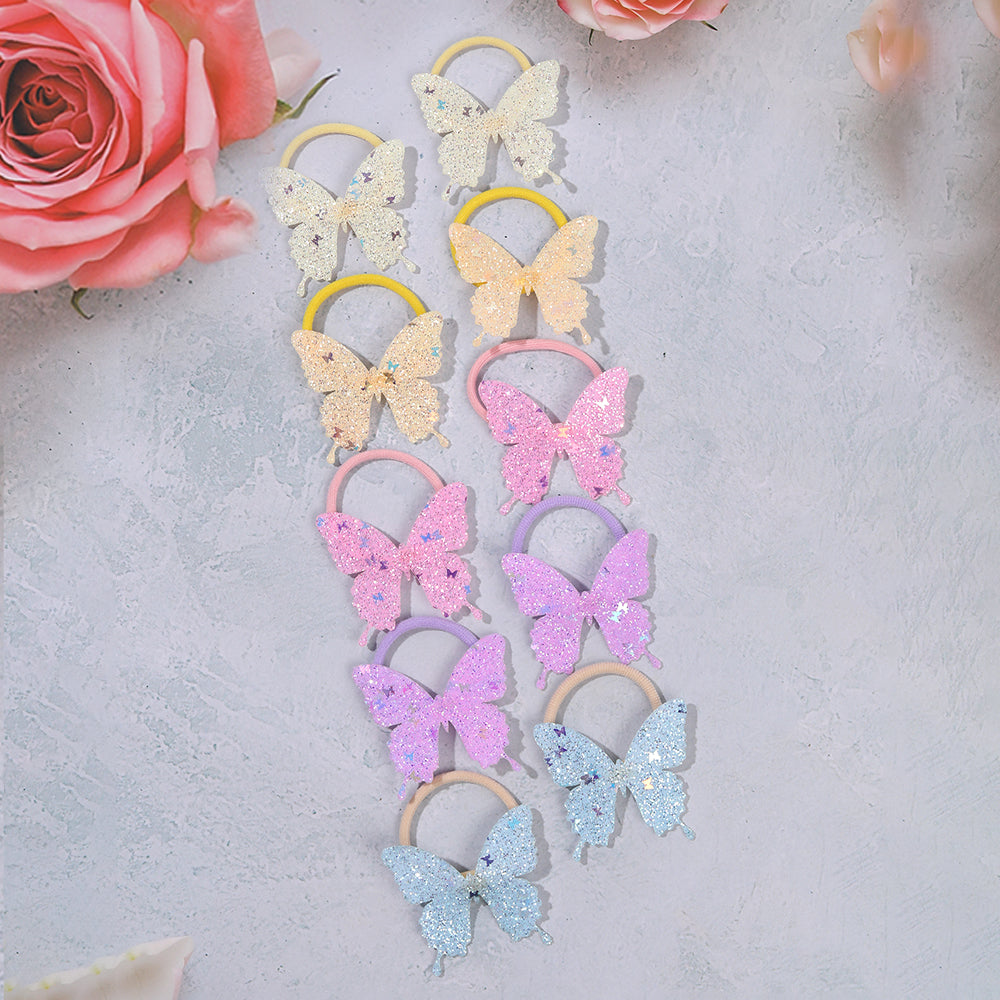 Sparkle Butterfly Hair Ties Set of 10