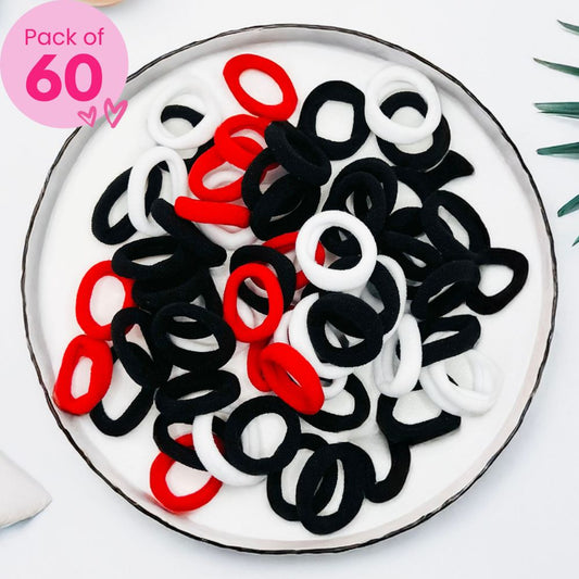 60 Soft Hair Ties - Back to School - (With Pouch)