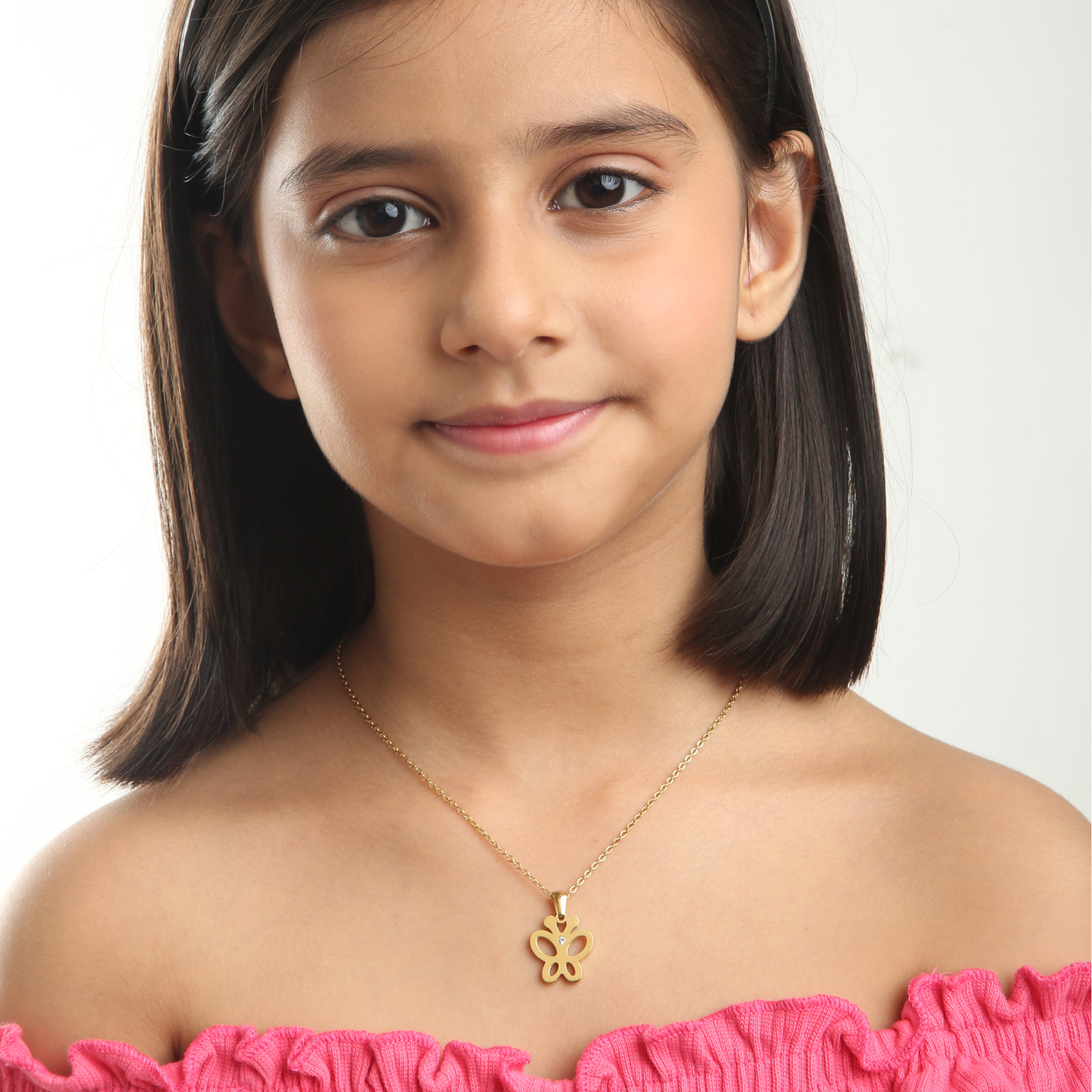 Sweet Butterfly 18K Gold Plated Children's Necklace