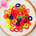 60 Soft Neon Hair Ties (With Pouch)