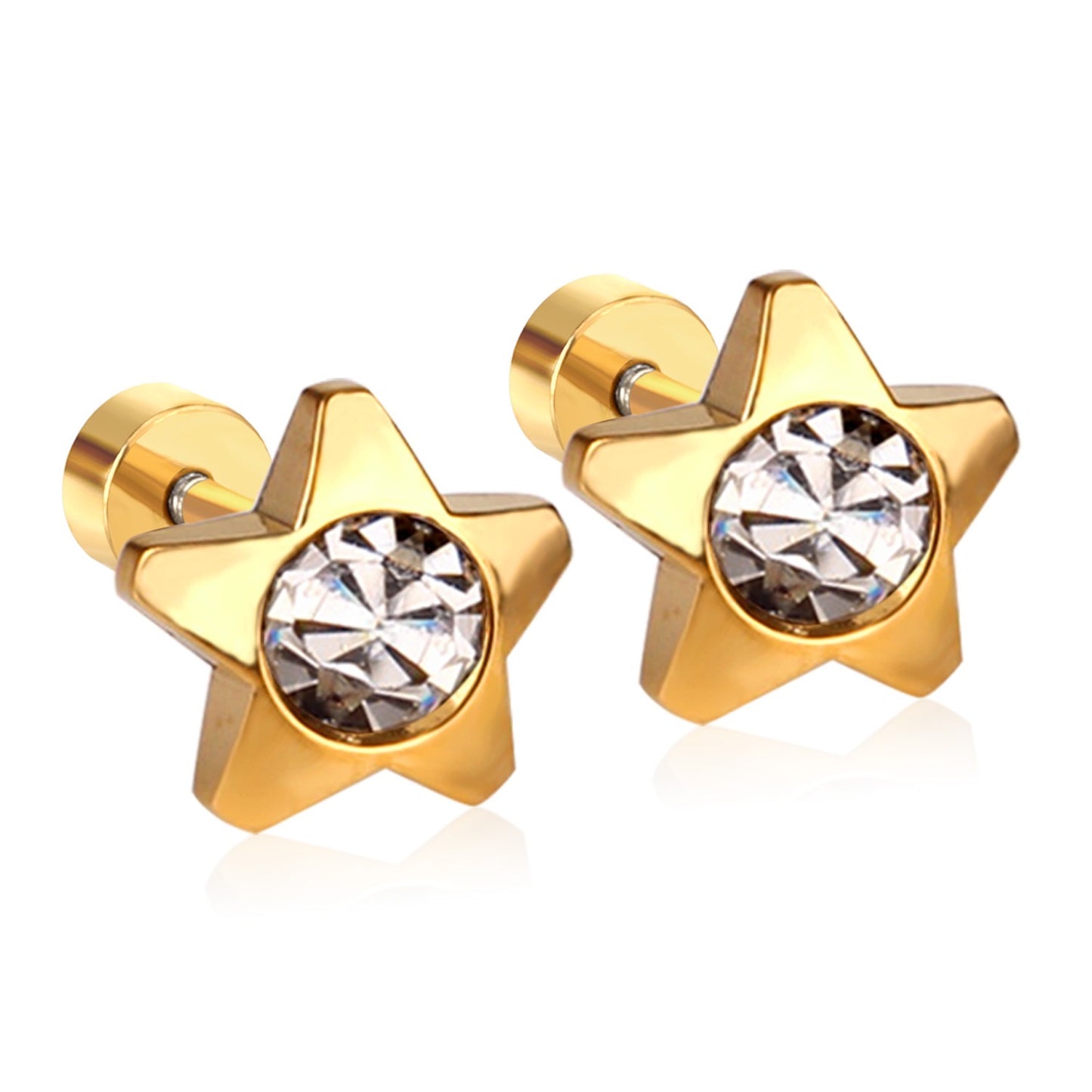 Sparkle Star 18K Gold Plated Children's Earrings