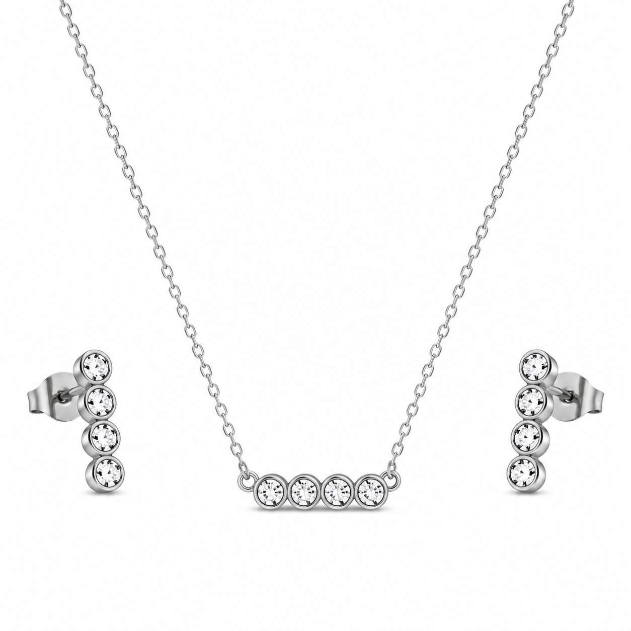 Crystal Bar Jewellery Set (3 Pcs)