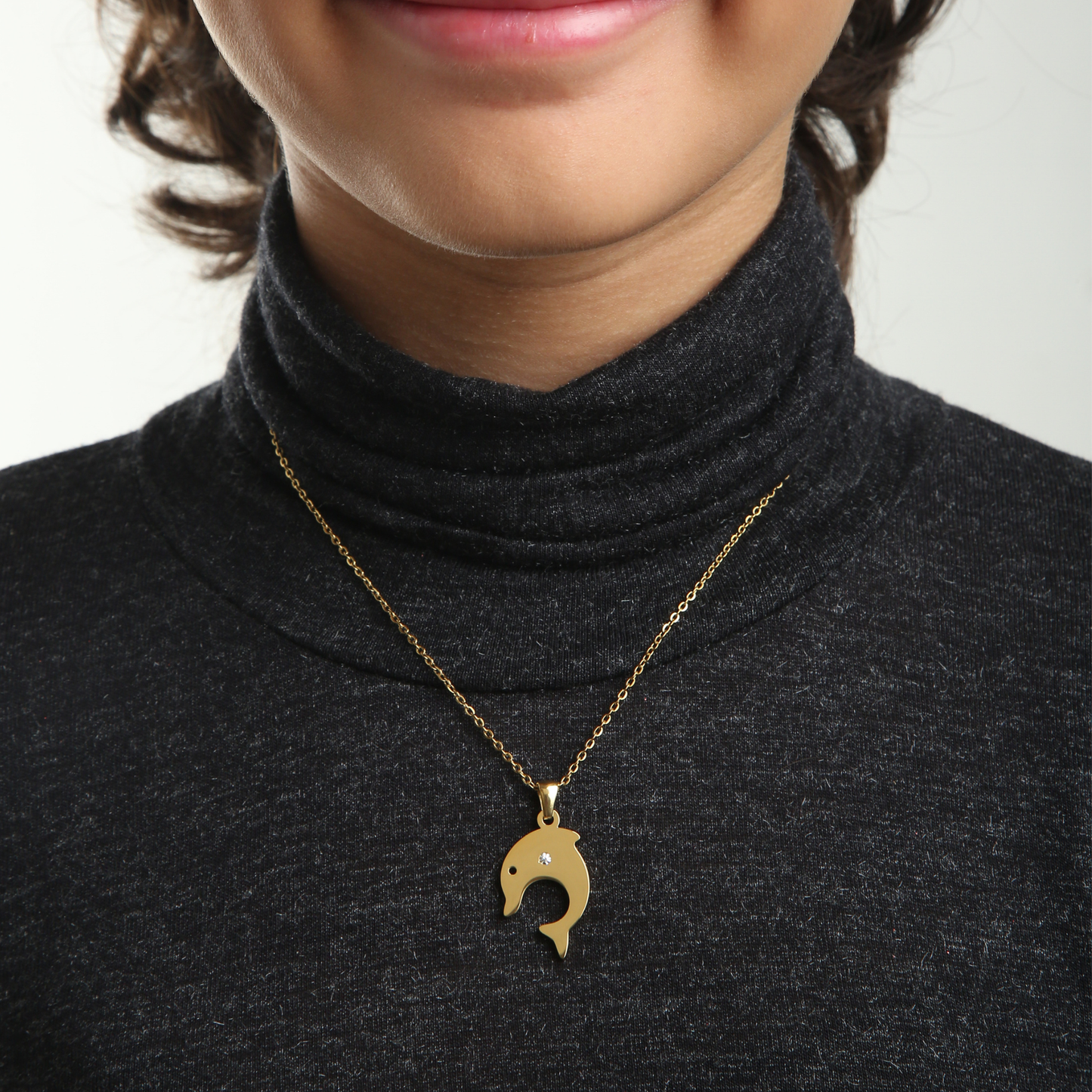 Sparkle Dolphin 18K Gold Plated Children's Necklace