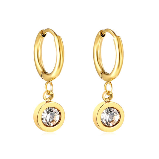 Solitaire 18K Gold Plated Children's Hoops