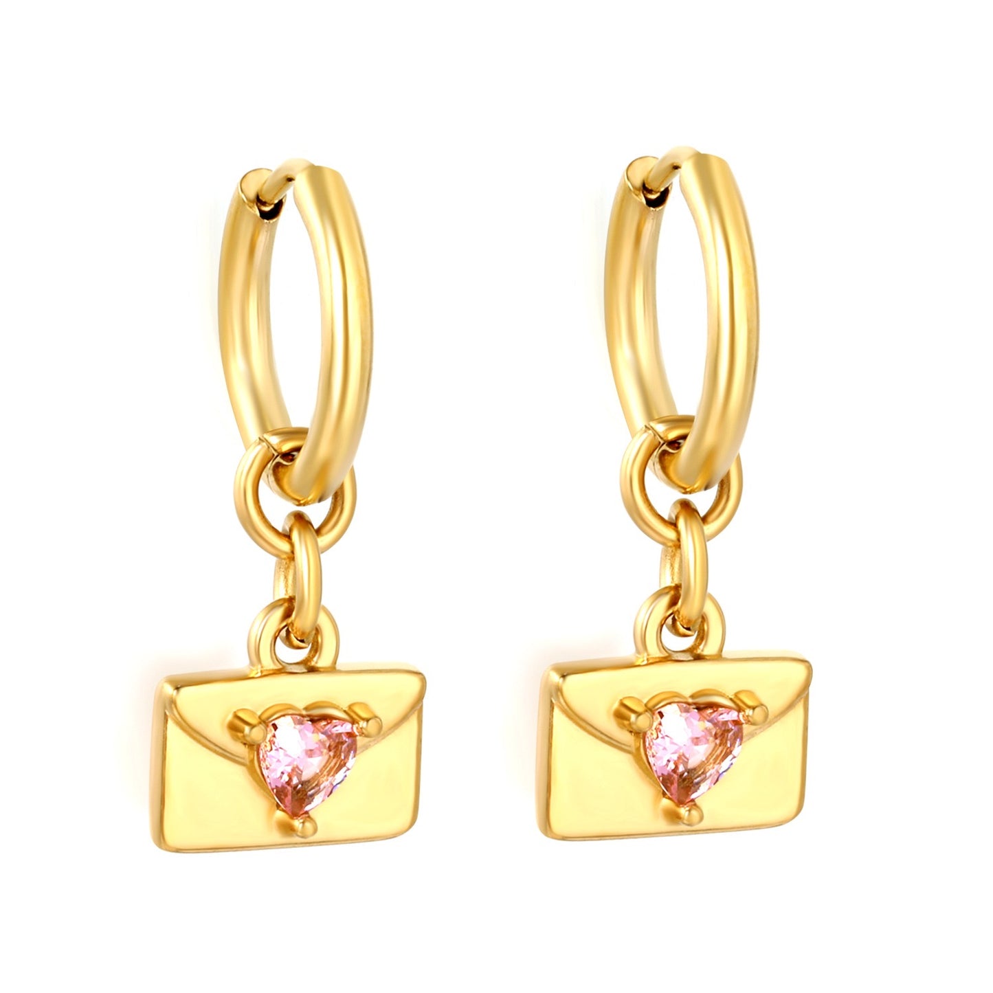 Heart Envelope 18K Gold-Plated Earrings