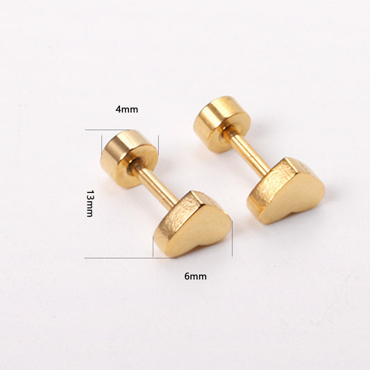 Hearts 18K Gold Plated Children's Earrings - Twisty Locks  - Kids and Women Hair Accessories, Fashion Clothing and Jewellery India