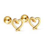 Heart Knot 18K Gold Plated Children's Earrings