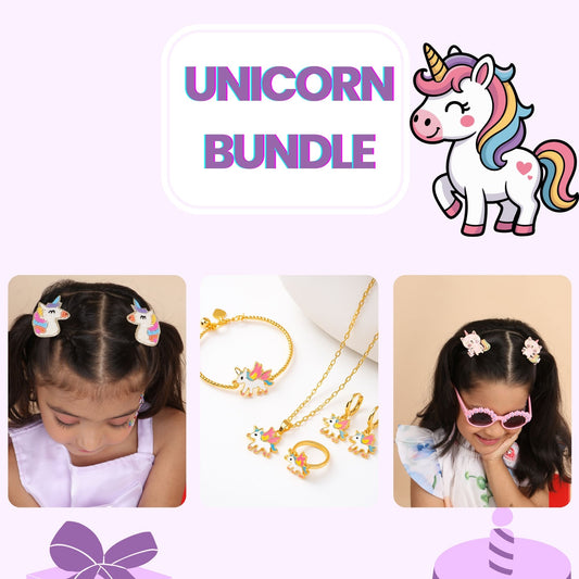 9 PIECE Unicorn Gift Bundle - Twisty Locks  - Kids and Women Hair Accessories, Fashion Clothing and Jewellery India