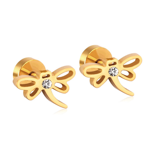 Sparkle Butterfly 18K Gold Plated Children's Earrings - Twisty Locks  - Kids and Women Hair Accessories, Fashion Clothing and Jewellery India