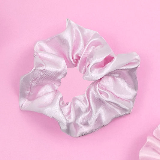 Baby Pink Silk Satin Scrunchie - Twisty Locks  - Kids and Women Hair Accessories, Fashion Clothing and Jewellery India