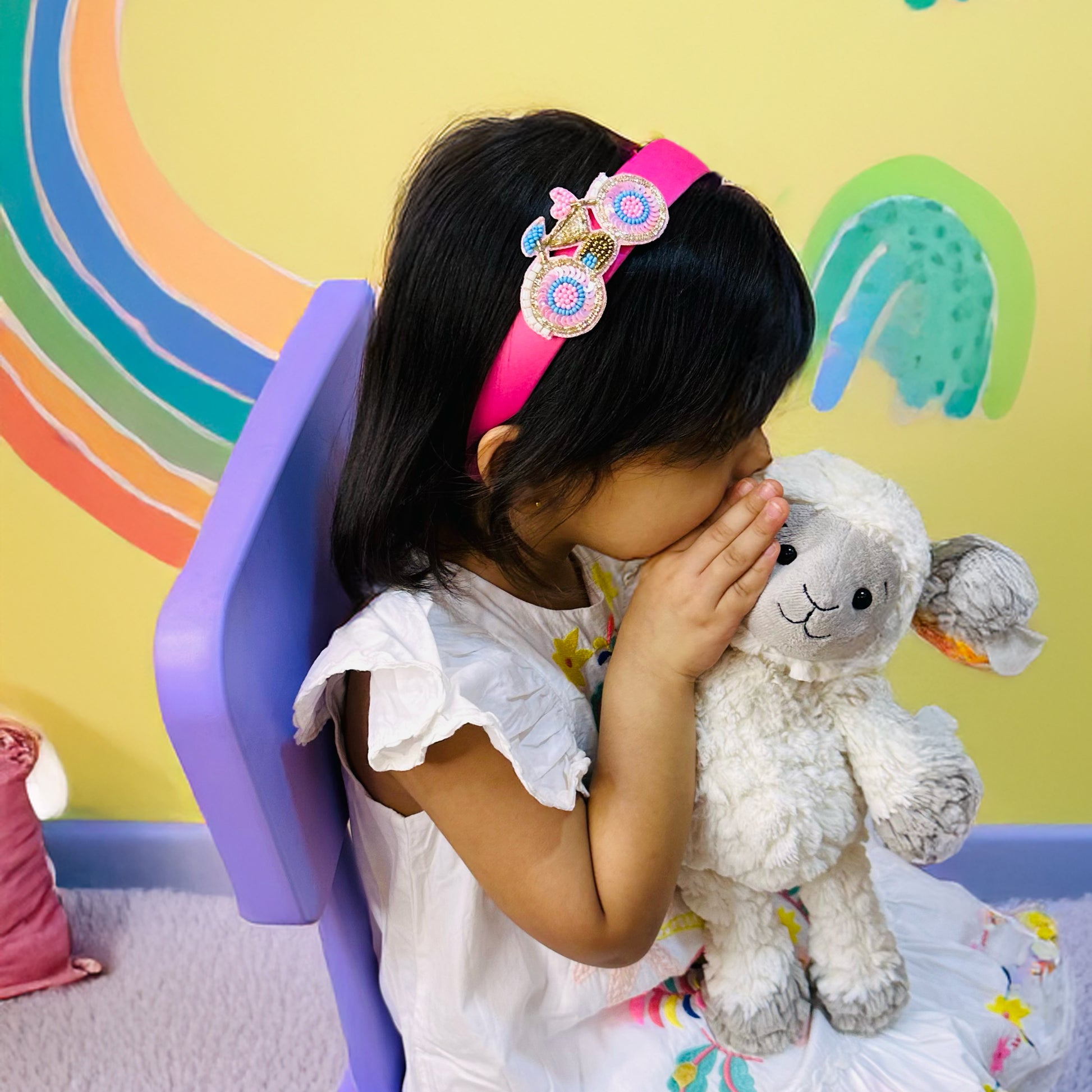Bicycle Satin Hairband - Twisty Locks  - Kids Hair Accessories India