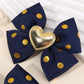 Blue Gold Heart Bows Set of 2 - Twisty Locks  - Kids and Women Hair Accessories, Fashion Clothing and Jewellery India