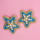 Blue Stars Embroidered Hair Clips Set - Twisty Locks  - Kids and Women Hair Accessories, Fashion Clothing and Jewellery India