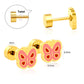 Blush Butterfly 18K Gold Plated Children's Earrings - Twisty Locks  - Kids and Women Hair Accessories, Fashion Clothing and Jewellery India