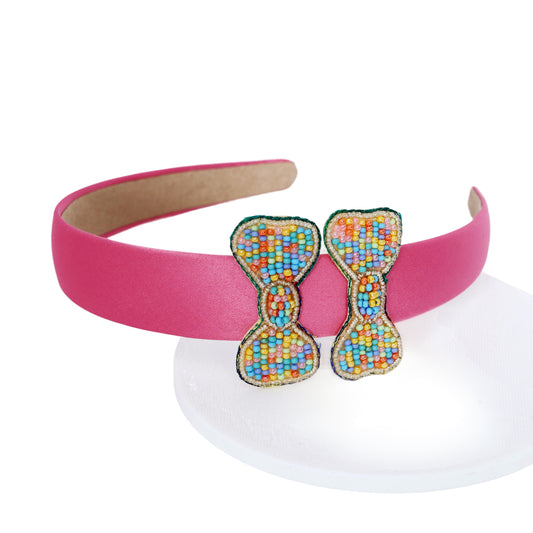 Bows Multicolor Hairband - Twisty Locks  - Kids Hair Accessories India