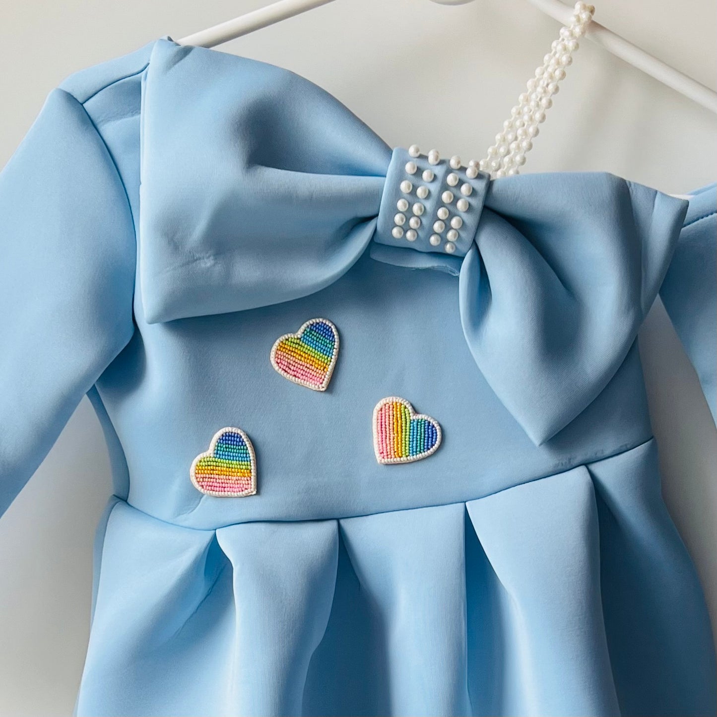 Hearts Bow Birthday Dress - Twisty Locks  - Kids and Women Hair Accessories, Fashion Clothing and Jewellery India