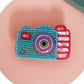 Camera Embroidered Hair Clip - Twisty Locks  - Kids and Women Hair Accessories, Fashion Clothing and Jewellery India