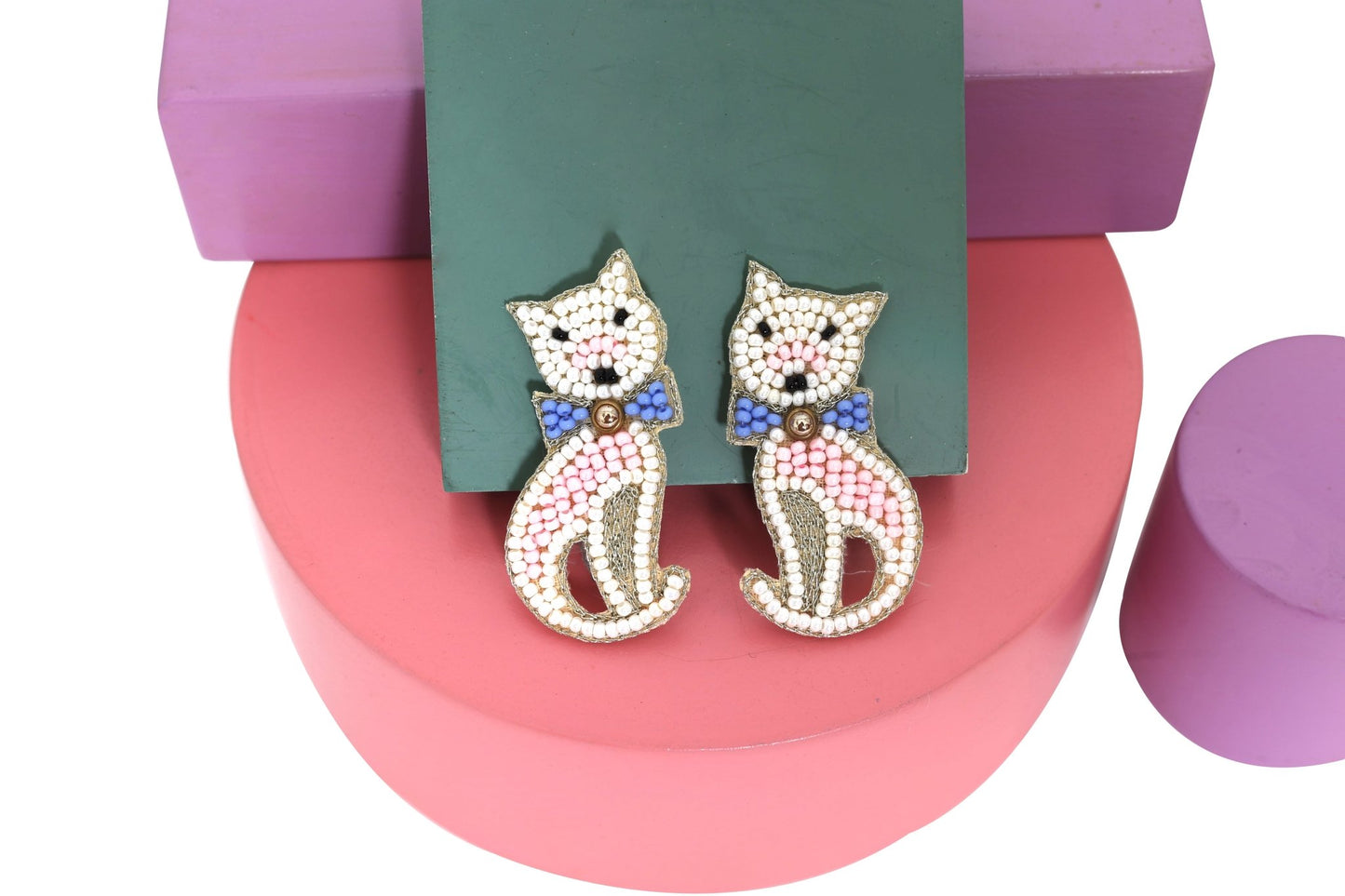 Cat Embroidered Hair Clips Set - Twisty Locks  - Kids and Women Hair Accessories, Fashion Clothing and Jewellery India