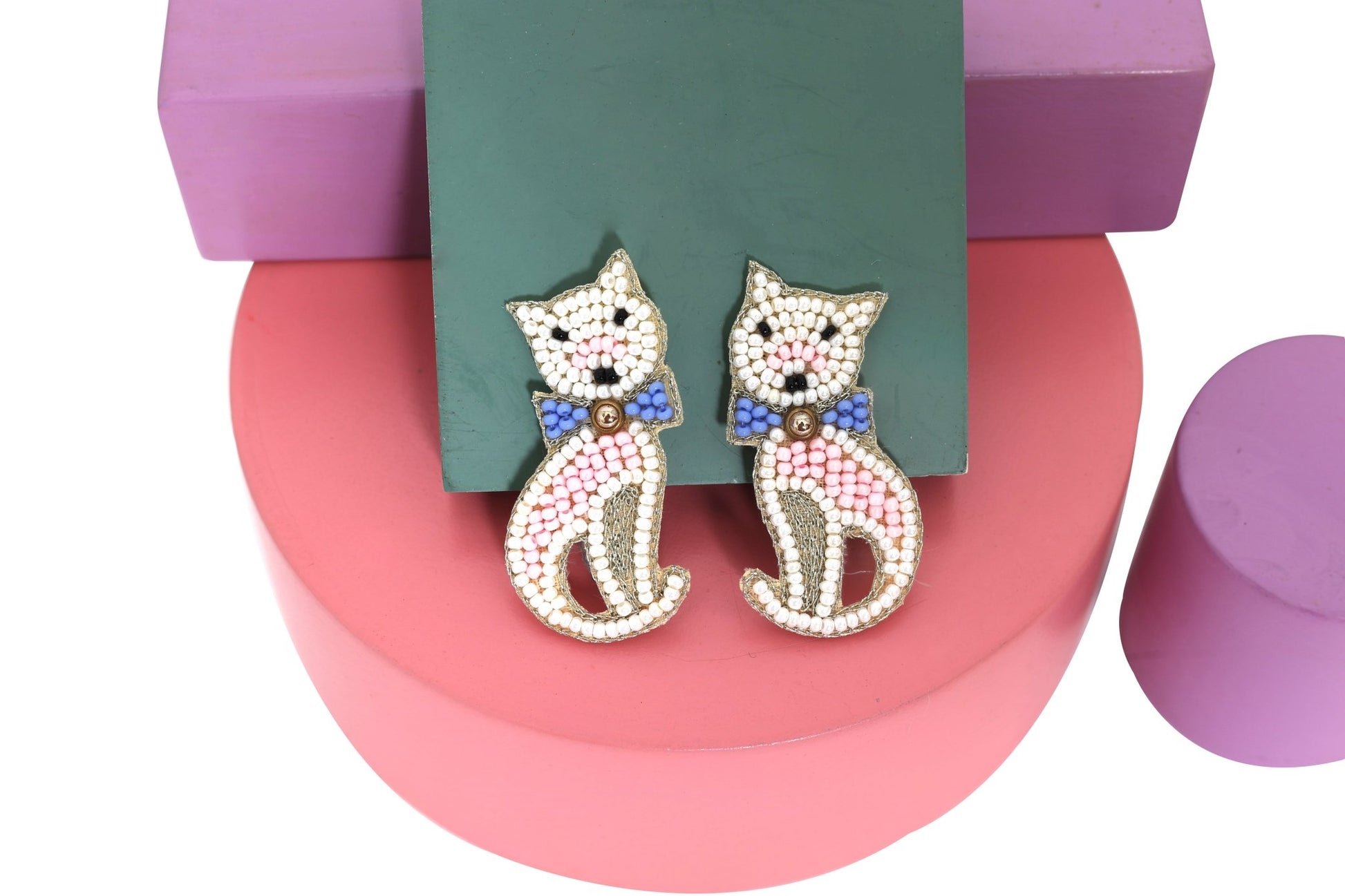 Cat Embroidered Hair Clips Set - Twisty Locks  - Kids and Women Hair Accessories, Fashion Clothing and Jewellery India