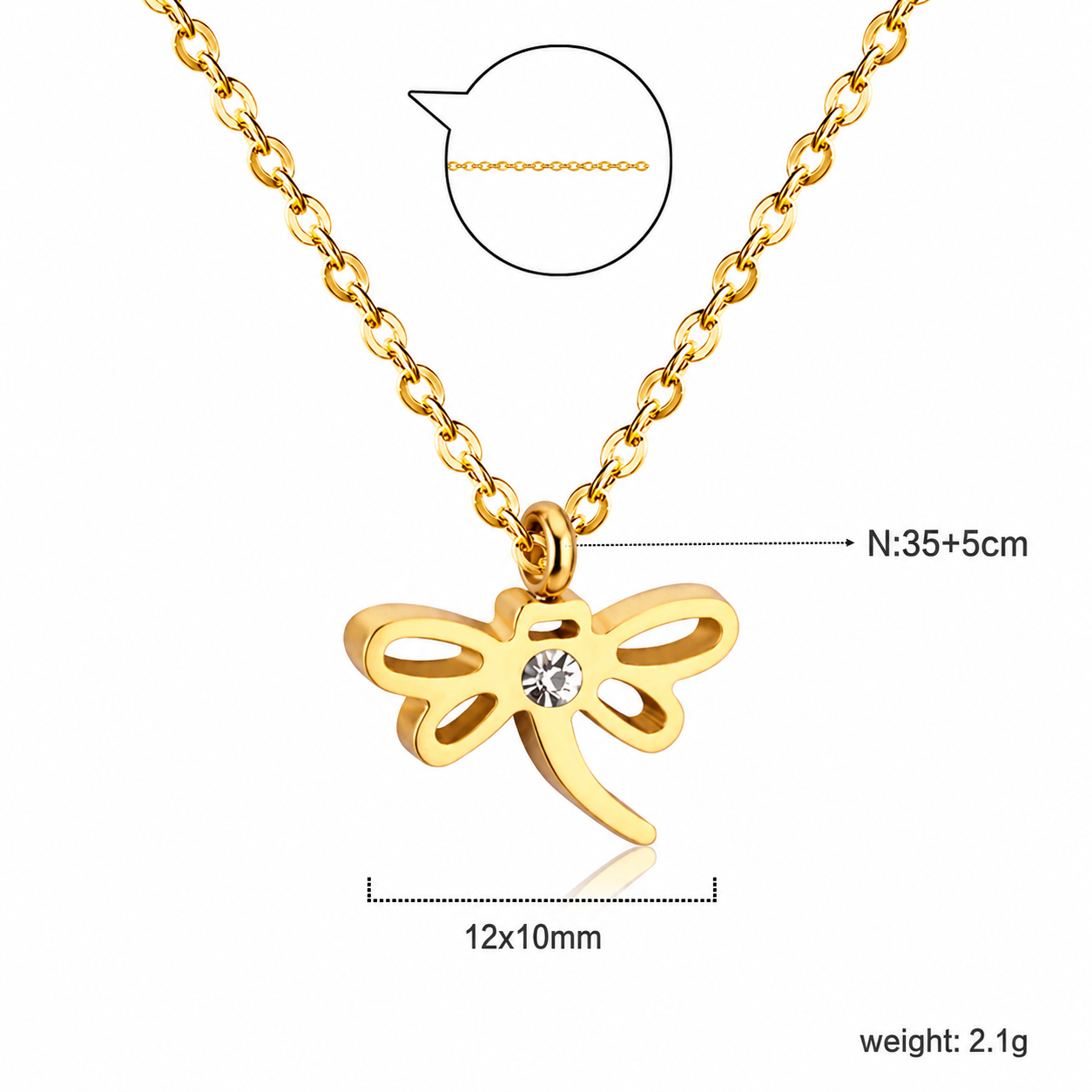 Sparkle Butterfly 18K Gold Plated Children's Necklace