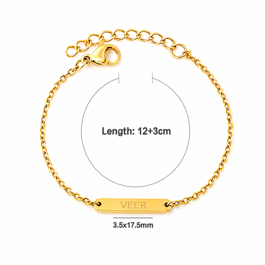 Rakhi Customised 18K Gold Plated Children's Bracelet | Custom Engraving