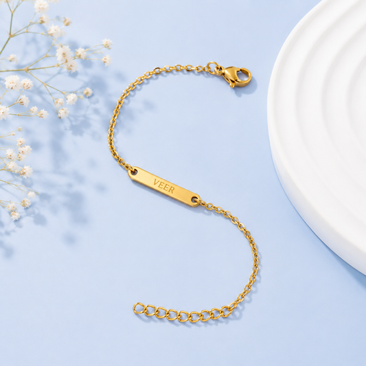 Rakhi Customised 18K Gold Plated Children's Bracelet | Custom Engraving