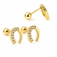 Sparkle Horseshoe 18K Gold Plated Children's Earrings