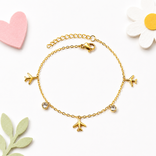 Little Flyer 18K gold bracelet for kids – skin safe kids jewellery by Twisty Locks