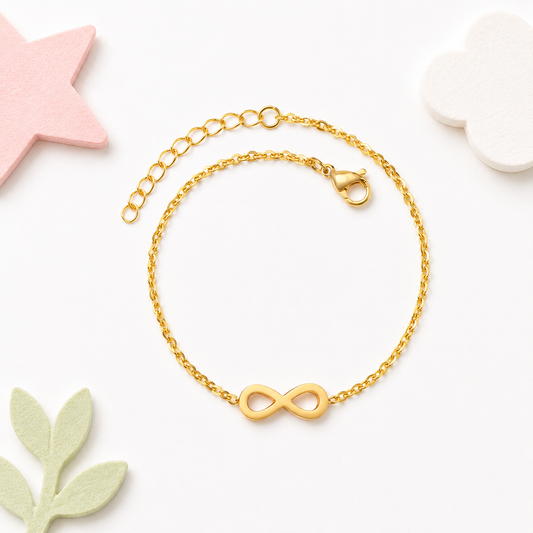 Gold Infinity 18K gold bracelet for kids – timeless kids jewellery by Twisty Locks