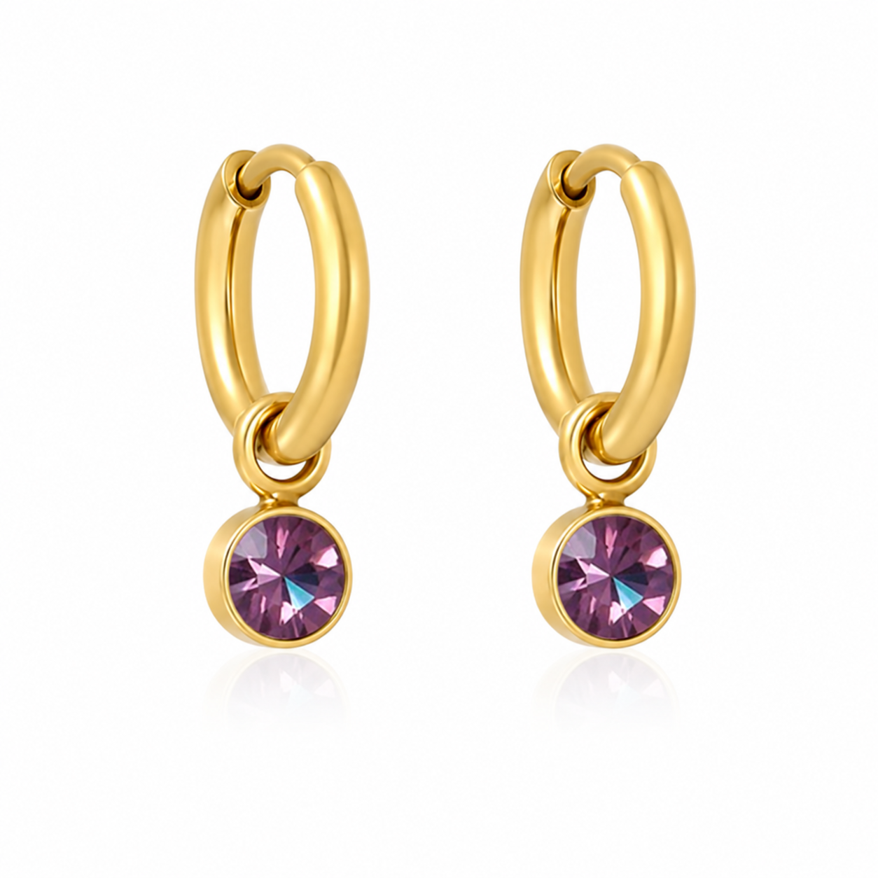 Purple Lights Colour Changing Charm Hoops – AI product render by Twisty Locks