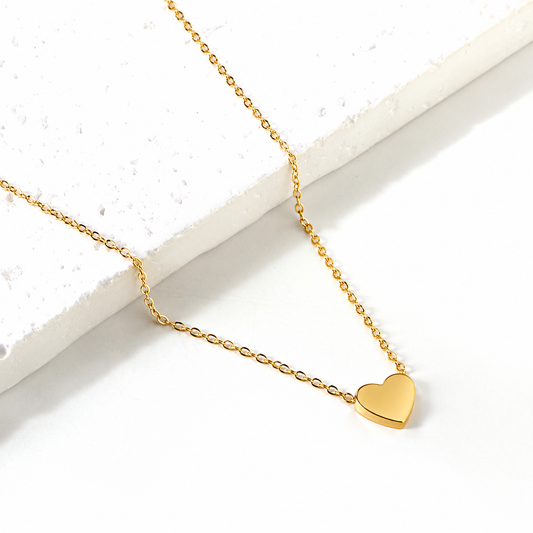 Gold Heart kids necklace detail – 18K gold plated by Twisty Locks