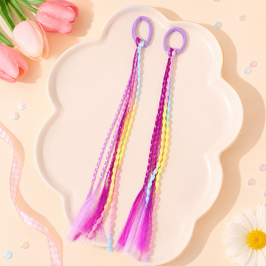 Colourful Extension Hair Ties  Set of 2