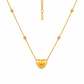 Puffy Heart Satellite Chain 18K Gold Plated Necklace