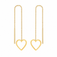 Open Heart Threader 18K gold-plated earrings for women – minimalist long threader by Twisty Locks