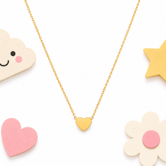 Gold Heart 18K Gold Plated Children's Necklace