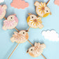 Chidiya Rani Embroidered Clips Set- Peach - Twisty Locks  - Kids and Women Hair Accessories, Fashion Clothing and Jewellery India